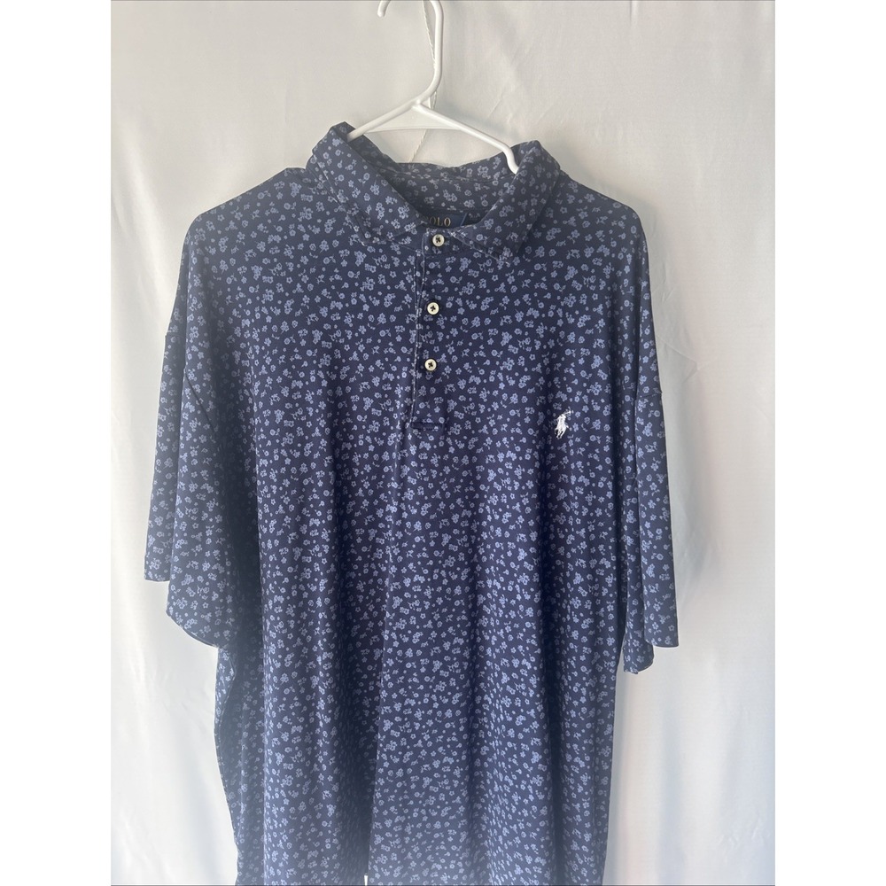 Polo Ralph Lauren Men's Navy Floral Polo Shirt SZ 3XB USED